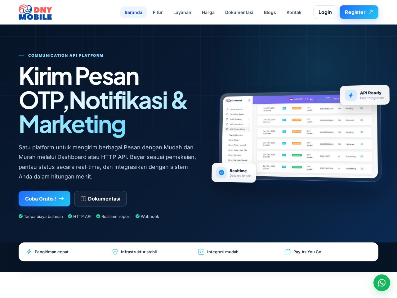 Screenshot website DNY Mobile